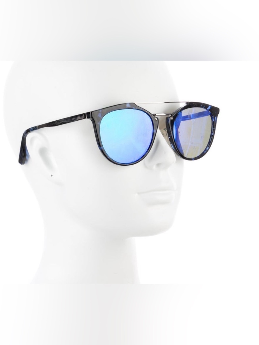 McQ Alexander McQueen MQ0037SA Blue Mirrored Sunglasses 54mm w/ Case